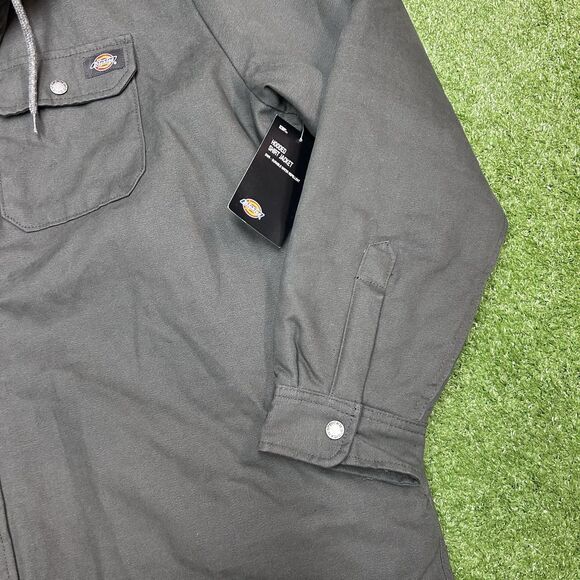 Dickies Hooded Duck Shirt Jacket Black 2XL NWT HydroShield Workwear Streetwear - Picture 3 of 9